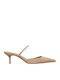 Suede Mules με Τακούνι σε Μπεζ Χρώμα