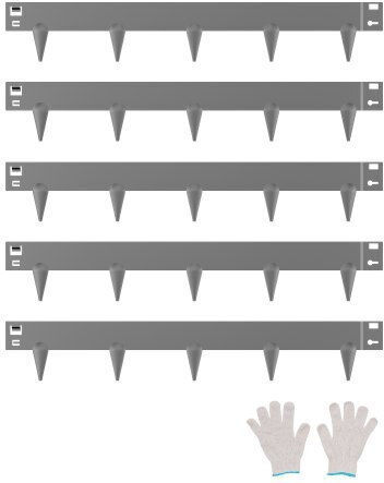 Vevor Metal Garden Hedge in Gray Color 15.6x99cm 5 Pieces