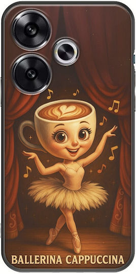 Brainrot Ballerina Cappuccina Xiaomi Poco F6 5g Черен TPU Черен Силикон