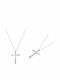 Polytimo Women's White Gold Cross 14K with Chain