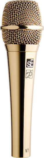 SE Electronics V7 Switch Δυναμικό Microphone XLR Handmade for Vocals in Gold Color Gold 25th Anniversary Edition