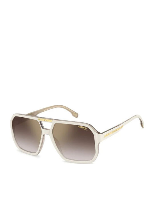 Carrera Woman Sunglasses with Beige Metallic Frame and Grey Gradient Lens 01/S VVP/YK