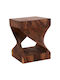 Hocker Für das Wohnzimmer Hölzernes Gebo Dark Natural 35x35x45cm