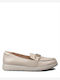 Leder Damen Loafers in Beige Farbe