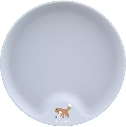 Little Dutch Baby Food Plate Mio Forest Friends made of Plastic Light Blue