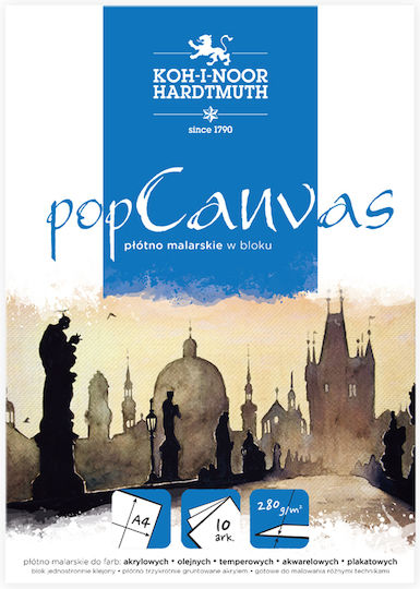 Popcanvas A4 280g Painting Canvas Pad 10 Sheets Koh-i-noor