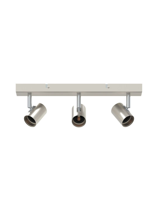 vidaXL Triple Spot with Socket E27 in Silver Color