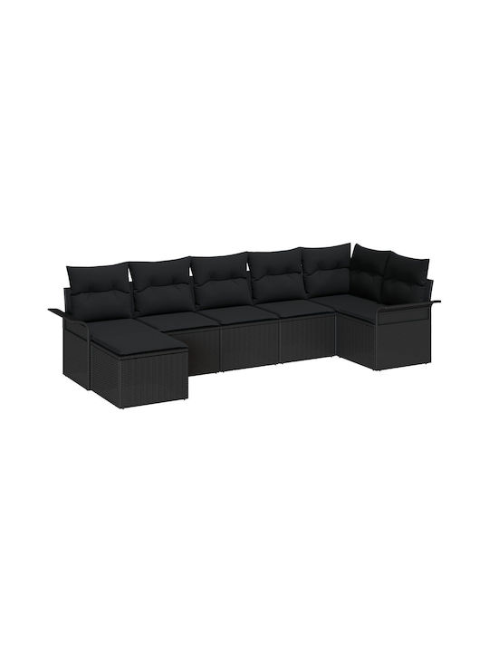 Zweisitziges Sofa Außenbereich Rattan mit Kissen 55x55x37cm