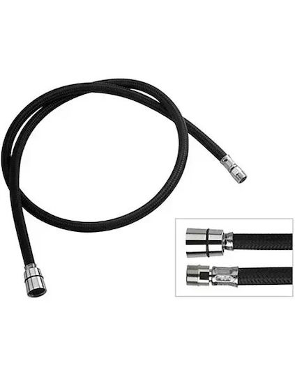 Σπιραλ Κουζινας Nylon 30 Bar Μαυρο 3/8 Θηλ Χ 1/2 Κωνικο 150cm