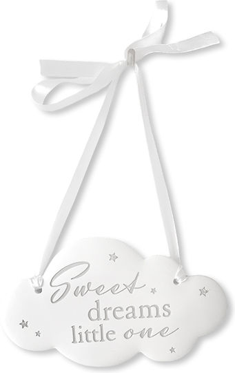 Disney Hanging Wall Decor Sweet Dreams Little One White Polyresin 14x1.5x10cm