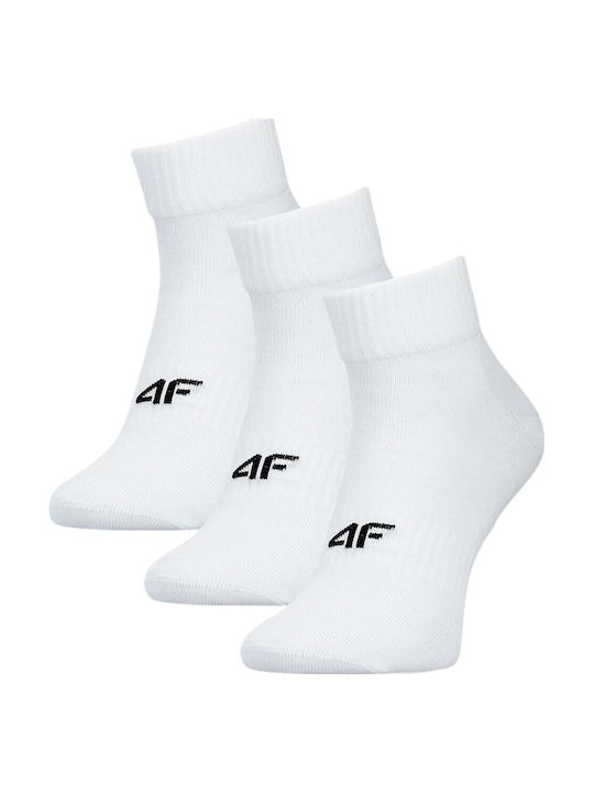 4F Athletic Socks White 3 Pairs