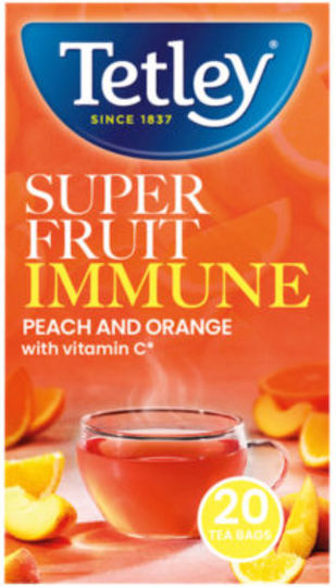 Tetley Super Fruits Immune Peach & Orange 20 Tea Bags