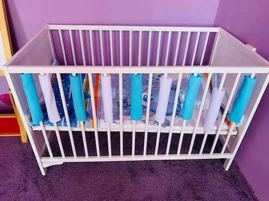 Individual Crib Bumpers Blue White