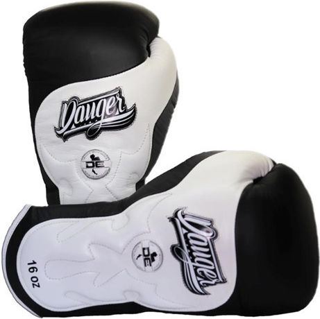 Danger Equipment Boxing Gloves made of Synthetic Leather for Match White