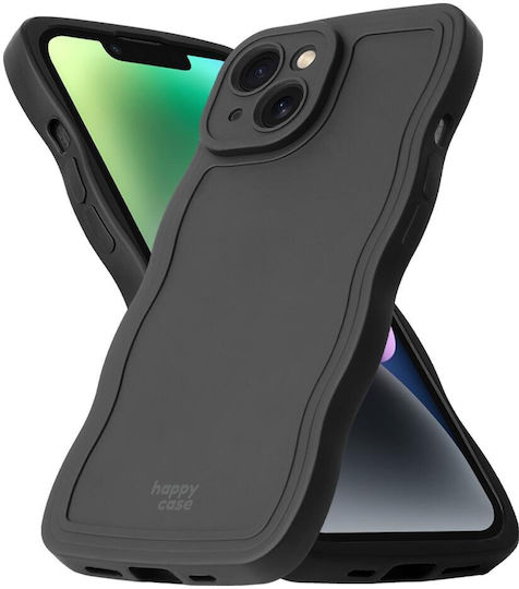 HappyCase Back Cover Silicon Negru (iPhone 14)