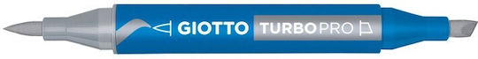 Giotto Turbo Pro Γκρι Μαρκαδόρος Ζωγραφικής με Διπλή Μύτη