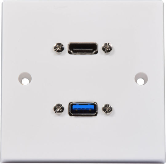 Av Link Wall Plate Usb-a/hdmi 8k 122.398uk