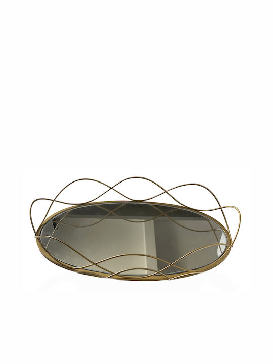 Galifas Tavă Decorativă Metal Oval cu oglindă 40.5x25.5x6.5cm 1buc