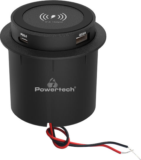 Powertech Πολύπριζο με USB-A και USB-C