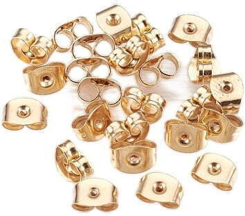 Stahl Schmetterlingsverschluss Gold 6mm 15Stk 6-30