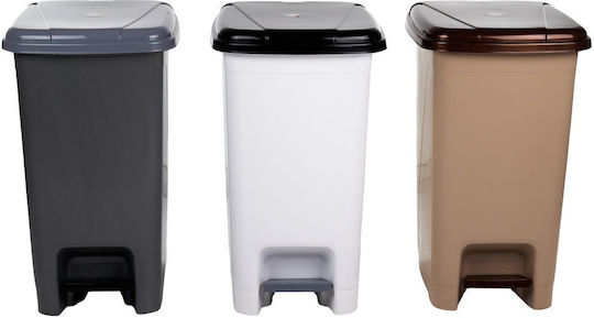 Klikareto Plastic Waste Bin with Pedal Grey 40L
