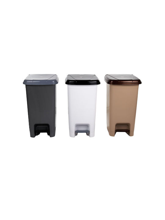 Klikareto Waste Bin Waste Plastic with Pedal Gray 40lt 1pcs