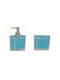 Eurocasa Eurocasa Glass Bathroom Accessory Set Light Blue