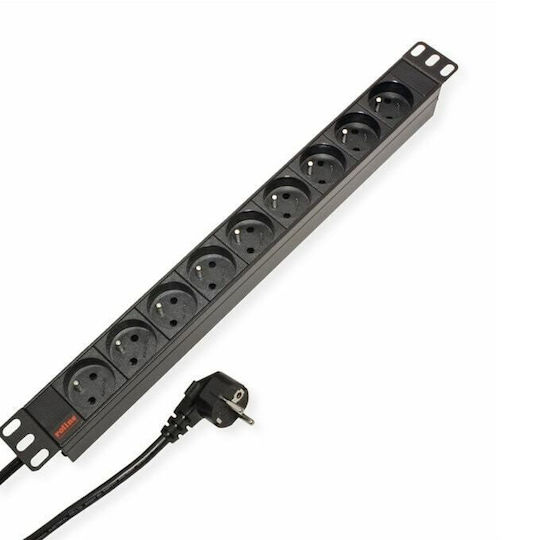 Roline Power Strip 19.07.1624 19" 9x Sockets Schuko 2m Black
