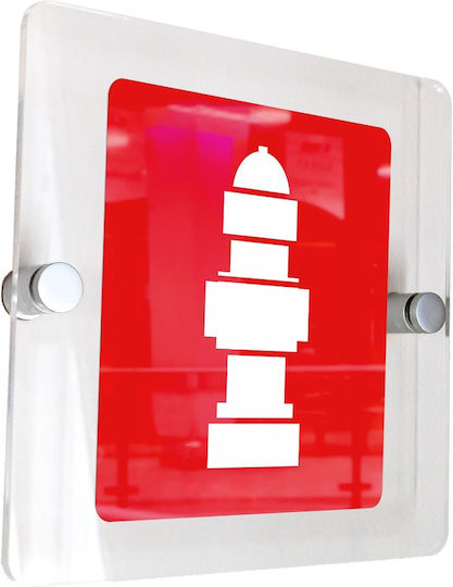 Sign 15x15cm ''Fire Hydrant'' Red-White Thickness 5mm Acrylic Plexiglass 988866