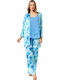 Langärmelig Damen Hemd Colorful