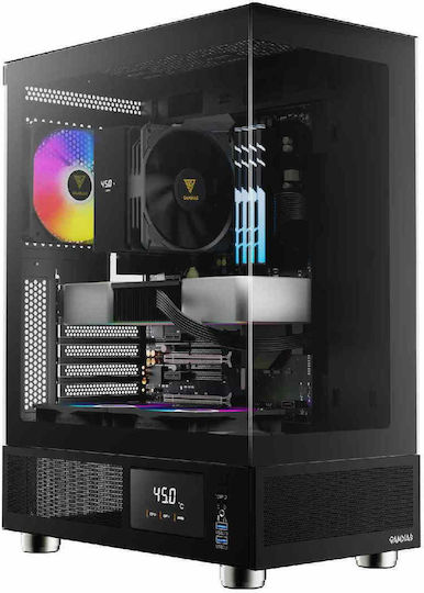 Gamdias Atlas E1 Gaming Midi Tower Κουτί Υπολογιστή με Πλαϊνό Παράθυρο Μαύρο