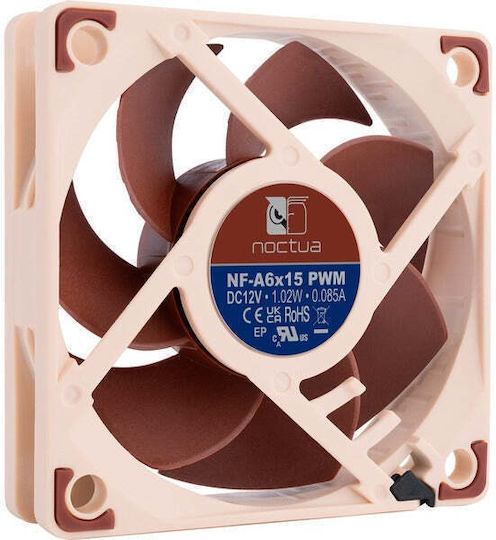 Noctua NF-A6x15 PWM Case Fan 60mm (3500rpm / 24.9cfm) Without LED Lighting and 4-Pin Brown Connection