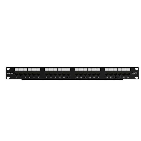Hikvision Ds-1cp6u24-1u Patchpanel 24x Ports 1U Cat.6 Klasse E ANSI TIA 568 Schwarz