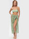 Γυναικείο Παρεό-μαντήλι Minerva Beachwear Green White One Size