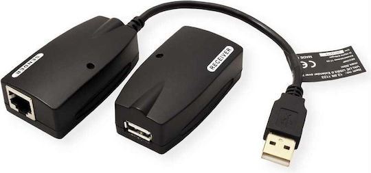 Roline Мрежов Адаптер 12.99.1123 От Usb Тип A M Към Rj-45 Cat5e/cat6 F 480mbit/s Черен