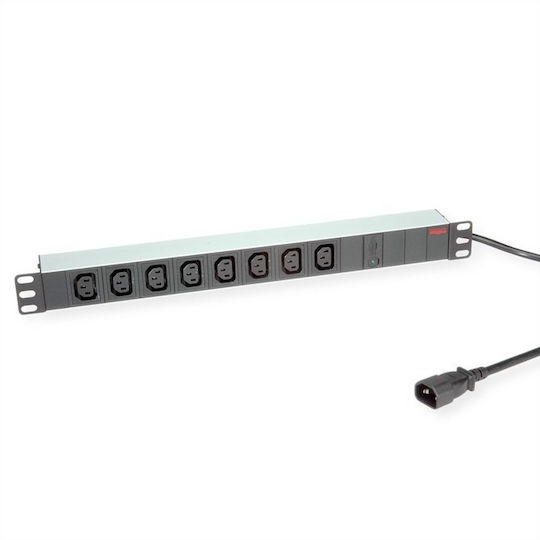 Roline Prelungitor 19.07.1629 19" 8x Iec-320-c13 2m Conector Iec-320-c14 Negru
