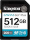 Kingston Canvas Go Plus SDXC 512GB U3 V30 UHS-I 200MB/s με αντάπτορα