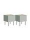 Bedside Table Melbela 108 Wooden with Metal Legs Green 40x41x61cm