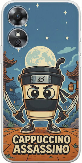 Brainrot Cappuccino Assassin Oppo A17 Flexible TPU Transparent Silicone