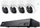 Reolink Surveillance System 4 Cameras Cameras IP 8MP with Recorder & Hard Disk