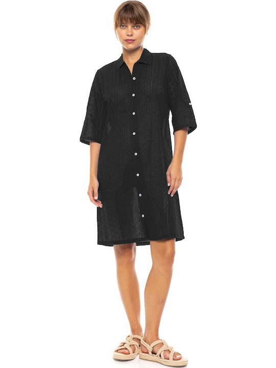Pink Label Γυναικείο Φόρεμα Παραλίας Black