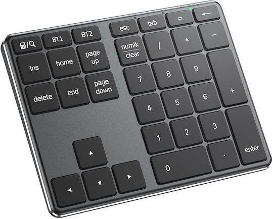 iClever IC-KP10 Ασύρματο Bluetooth Αριθμητικό Πληκτρολόγιο Γκρι