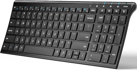 iClever IC-BK10 Ασύρματο Bluetooth Πληκτρολόγιο Αγγλικό US Γκρι