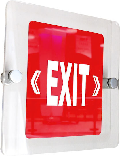 Sign 15x15cm ''exit'' Red-white Thickness 5mm Acrylic Plexiglass 769433