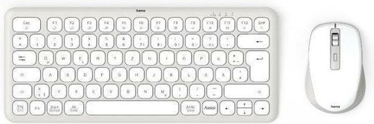 HAMA WKM-500 Безжично Комплект клавиатура и мишка Кирилски Бял