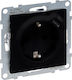 Legrand Seano Single Walled Power Socket with 1 USB Port Black