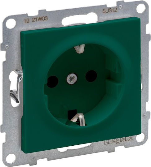Legrand Seano Single Walled Power Socket Green