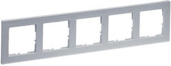 Frame 5-gang Aluminium Seano 765285 Legrand 765285