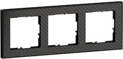 3-Gang Frame Carbon Seano 765193 Legrand 765193
