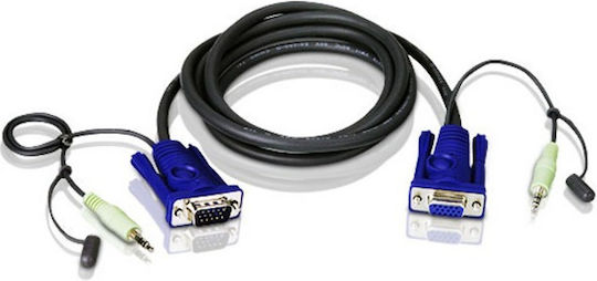 KVM кабел Aten 2L-2402A VGA женски + RCA към VGA мъжки + RCA 1.8 м